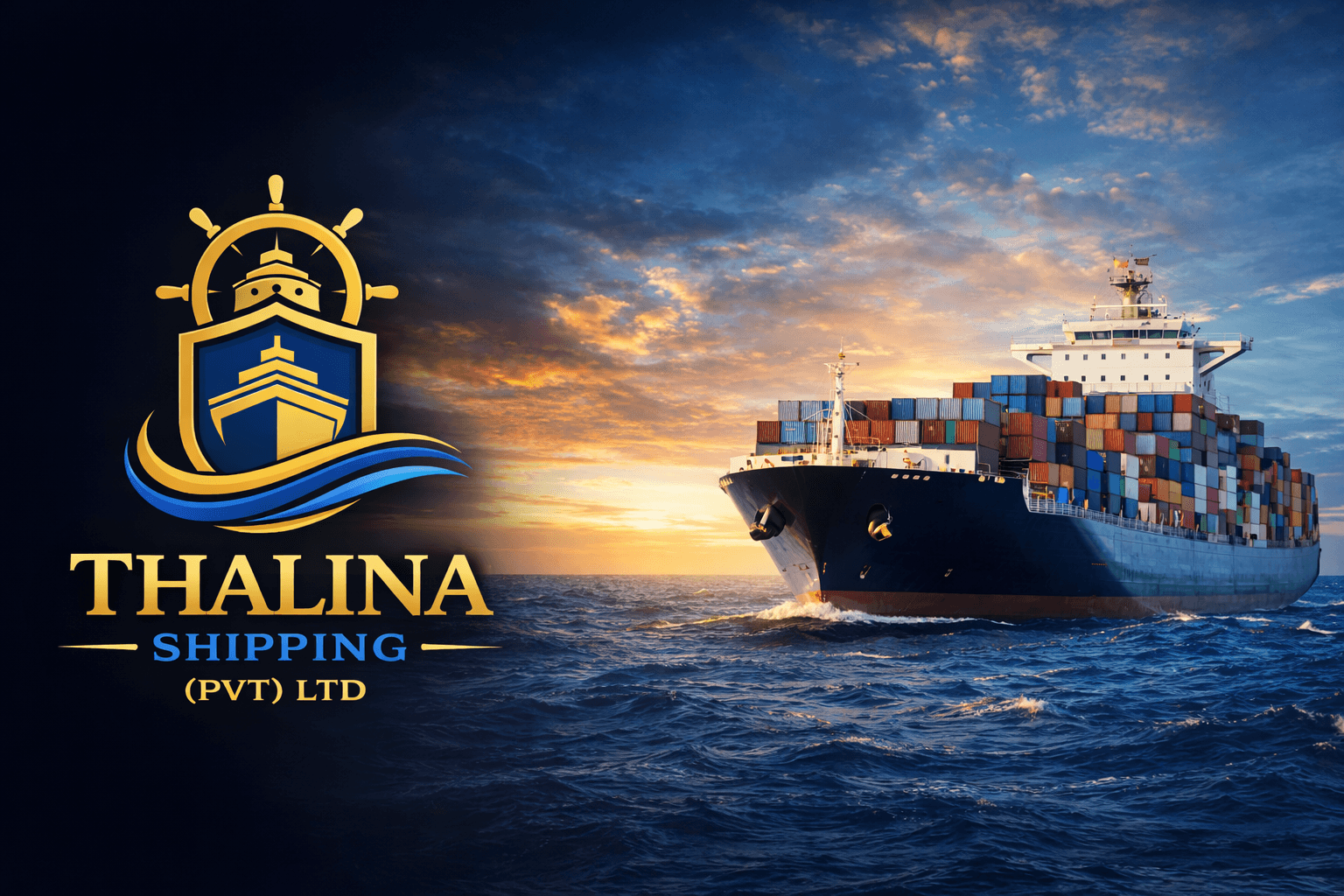 Container ship at sea